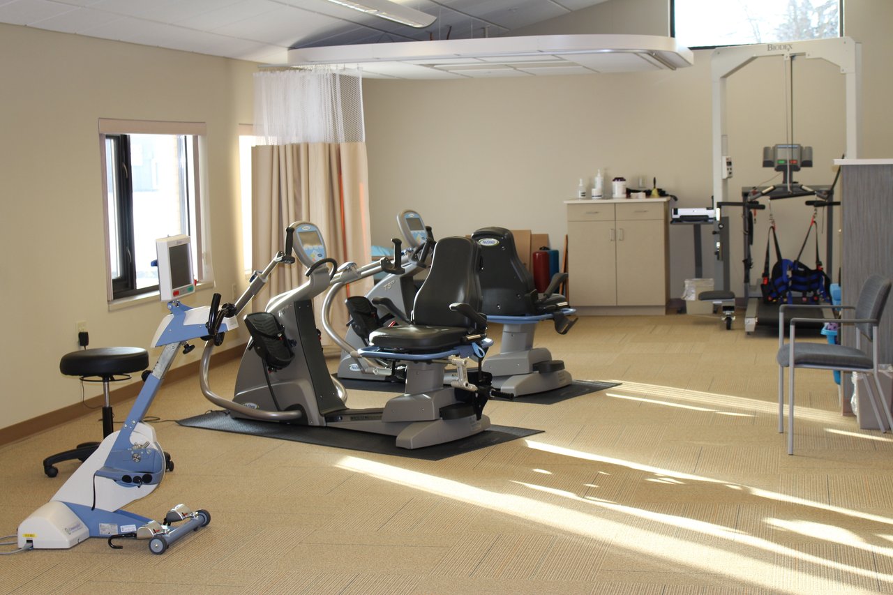 exercise equipment in sunny room