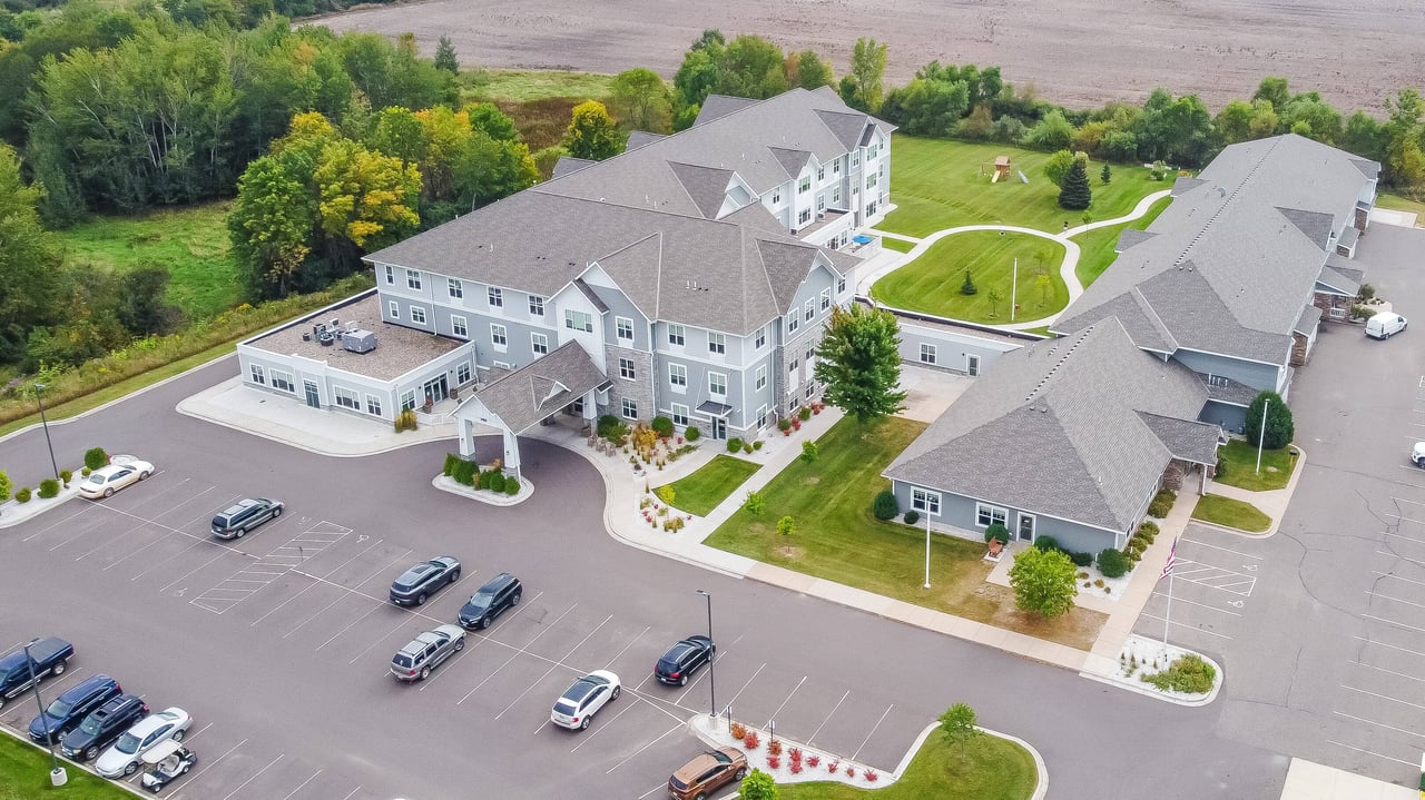 outdoor drone shot of community 